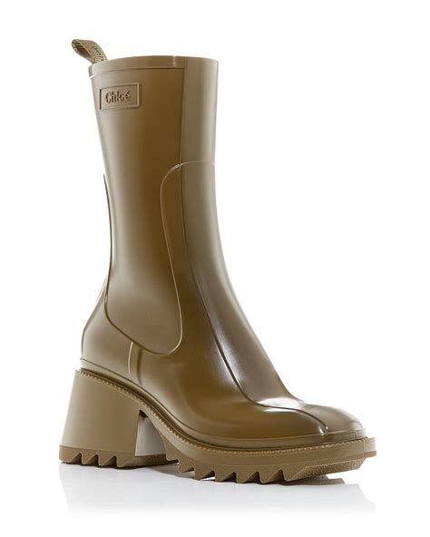 Chloé Women's Betty Block Heel Platform Rain Boots .